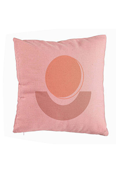 BEKZ Decorative Pillow, Abstract Pattern 7, 40x40 cm, Pink, Removable Cover, Bellows