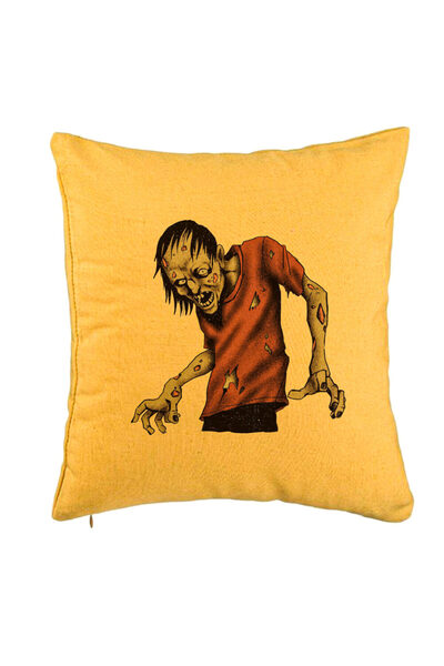 BEKZ Perna Decorativa cu motiv Zombie de Halloween 1, 40x40 cm, Galben, Husa ...