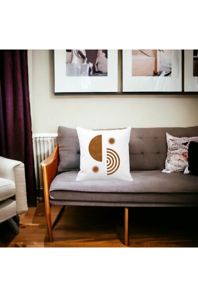 BEKZ Perna Decorativa Abstracta 8,40x40 cm, Alba, Mata, Husa Detasabila, Burduf