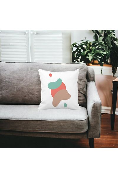 BEKZ Abstract Pillowcase 6.40x40 Cm, White, Matte