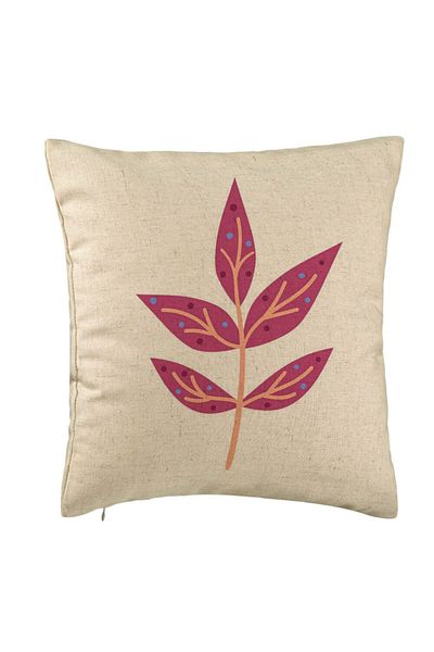 BEKZ Perna Decorativa, Model Florale Yuko, 40x40 cm, Bej, Husa Detasabila, Burduf