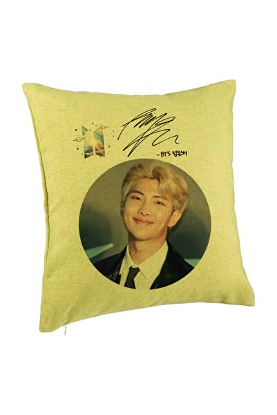 BEKZ Perna Decorativa BTS Kim, 40x40 cm, Verde, Husa Detasabila, Burduf