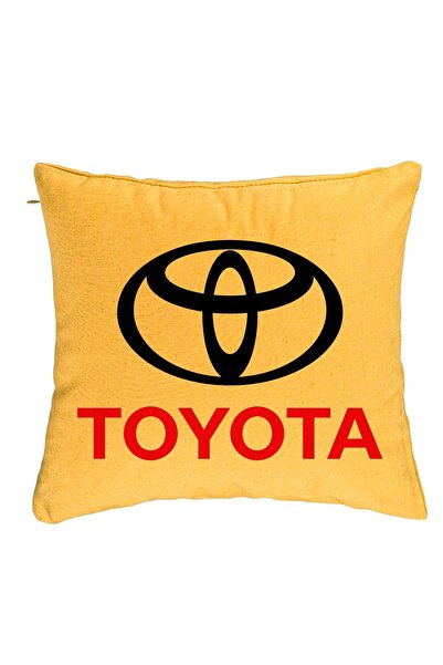 BEKZ Perna Decorativa, Toyota, 40x40 cm, Galben, Husa Detasabila, Burduf