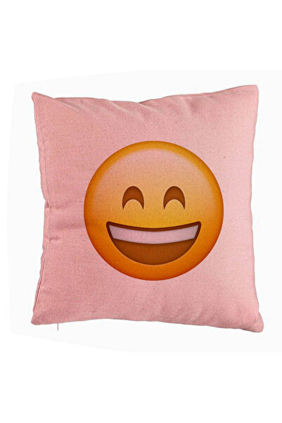 BEKZ Față de pernă, model emoji fericit, 40x40 cm, roz