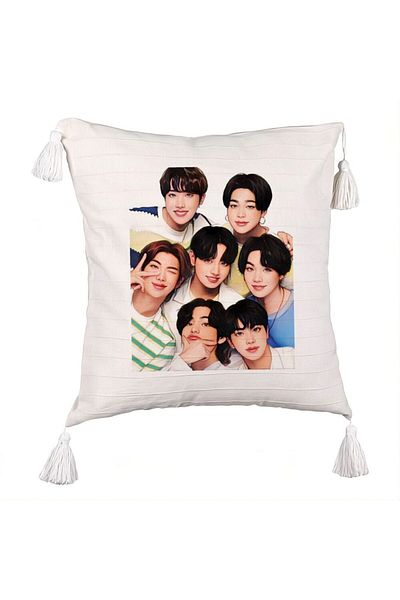 BEKZ BTS Fringed Pillowcase, Model 1, 45x45 cm, Ecru, With zipper