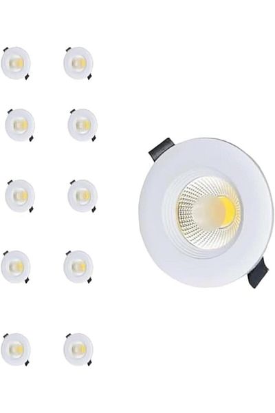 TARAZ AL ADHA Ceiling Light (10 Pieces), LED Ceiling Light, COB Bulb, Electricity Saving, 7W, (Off White, 7W)
