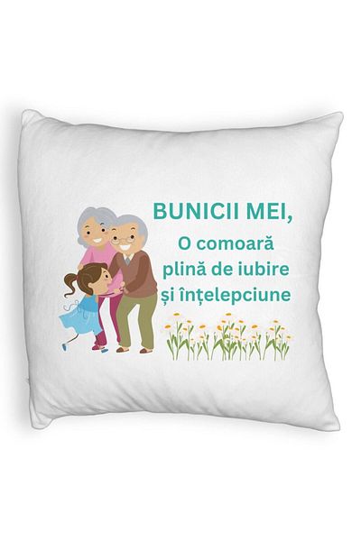 BEKZ Fluffy Decorative Pillow, for Grandmothers 3, 40x40 cm, White, Removable Cover, Bellows