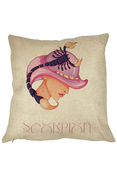 BEKZ Perna Decorativa, Zodia Scorpion, 40x40 cm, Husa Detasabila, Burduf