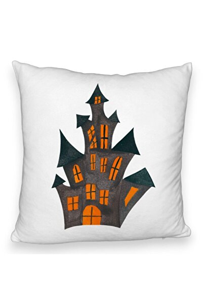 BEKZ Față de pernă pufoasă cu motiv de Halloween, 6 buc., 40x40 cm, albă