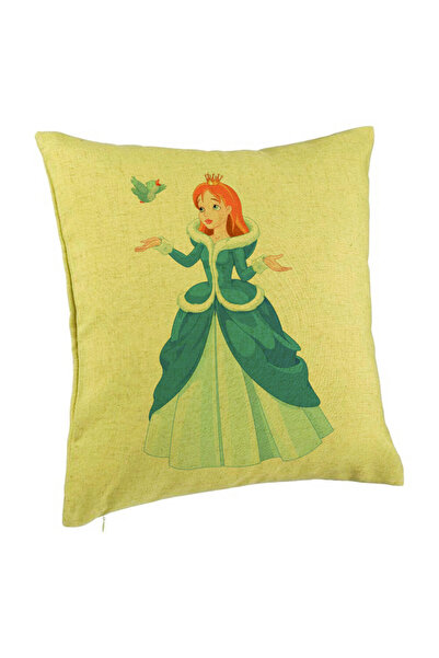 BEKZ Μαξιλαροθήκη, με σχέδιο "Η Πριγκίπισσα και το Πουλί", 40x40 εκ., Πράσινο