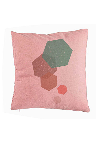 BEKZ Față de pernă, model cu forme geometrice 2, multicolor, 40x40 cm, roz