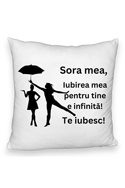 BEKZ Perna Decorativa Fluffy, Sora mea 2, 40x40 cm, Alba, Husa Detasabila, Burduf
