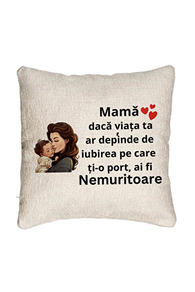 BEKZ Fata de perna Canapea, Model pentru Mama 8, 40x40 cm, Cu fermoar