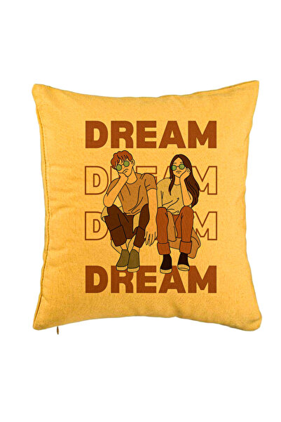 BEKZ Față de pernă, model Dream Friends, 40x40 cm, galben
