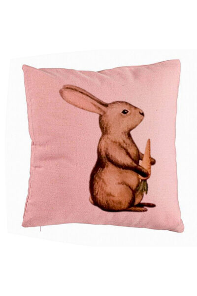 BEKZ Διακοσμητικό μαξιλάρι, σχέδιο λαγουδάκι, 40x40 εκ., ροζ, αφαιρούμενο κάλ...