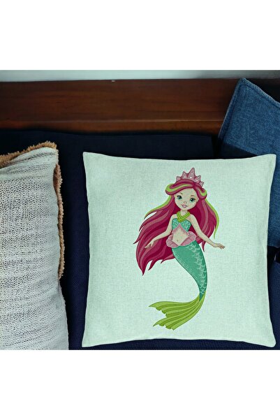 BEKZ Față de pernă, model sirenă verde mentă, 40x40 cm, verde mentă