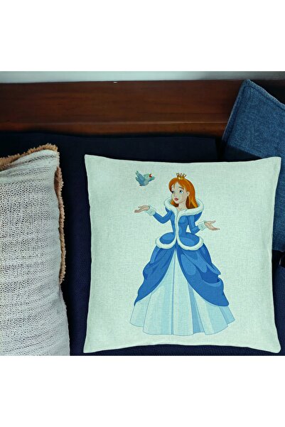 BEKZ Perna Decorativa, Model Printesa si Paserea, 40x40 cm, Verde Menta, Husa...