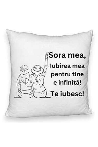 BEKZ Față de pernă pufoasă, Sora mea 8, 40x40 cm, albă