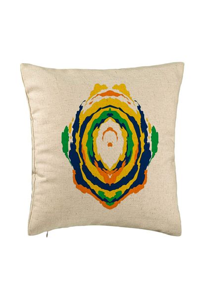 BEKZ Perna Decorativa, Model Abstract, Multicolor, 40x40 cm, Bej, Husa Detasabila, Burduf