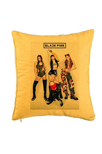BEKZ Perna Decorativa BlackPink, Model 2, 40x40 cm, Galben, Husa Detasabila, ...