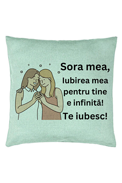 BEKZ Perna Decorativa Sora mea 13, 40x40 cm, Verde Menta, Husa Detasabila, Bu...