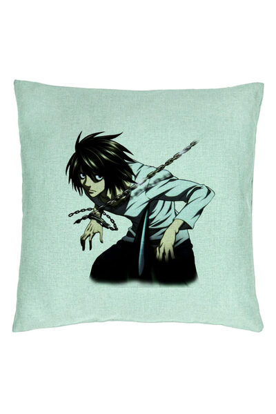 BEKZ Perna Decorativa cu Death Note L, 40x40 cm, Verde Menta, Husa Detasabila...