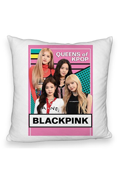 BEKZ Față de pernă pufoasă, model Blackpink K-pop, 40x40 cm, albă