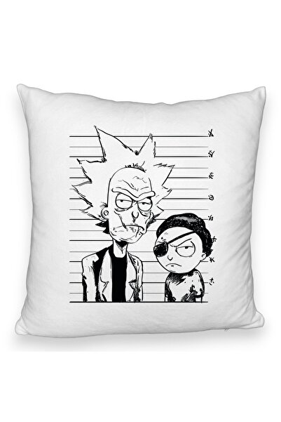 BEKZ Μαξιλαροθήκη Fluffy, με σχέδιο Rick And Morty, 40x40 εκ., Λευκό