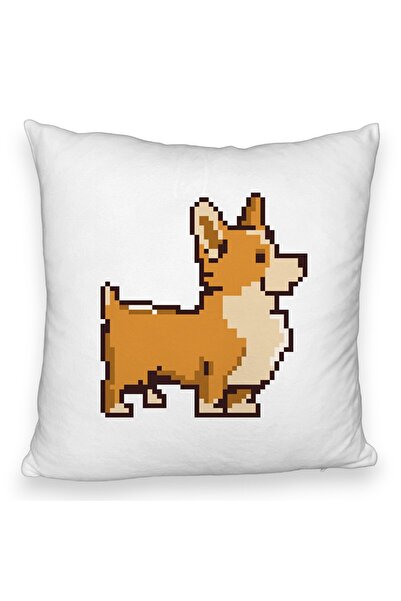 BEKZ Față de pernă pufoasă, model cățeluș, 40x40 cm, albă