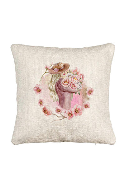 BEKZ Perna Decorativa Canapea, Model The Flower Lady, 40x40 cm, Cu fermoar