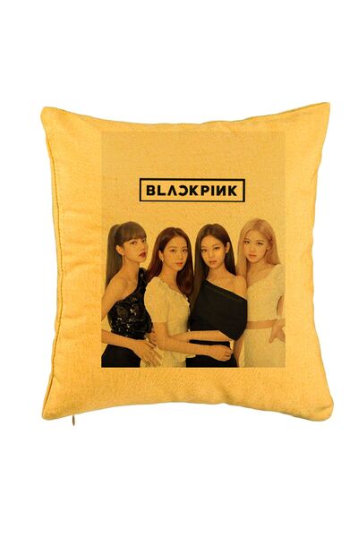 BEKZ Perna Decorativa BlackPink, Model 6, 40x40 cm, Galben, Husa Detasabila, ...