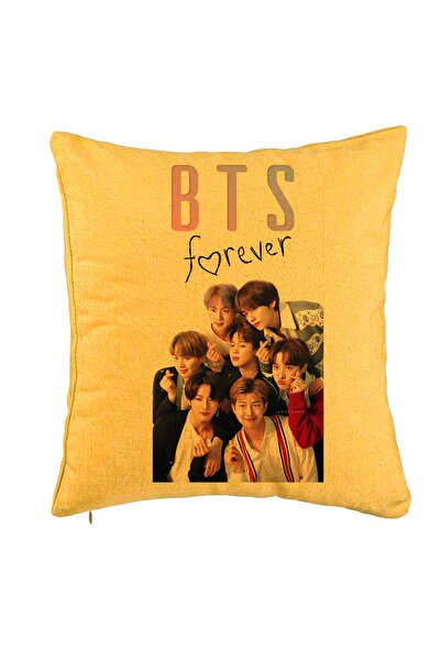 BEKZ Perna Decorativa BTS Army 13, 40x40 cm, Galben, Husa Detasabila, Burduf