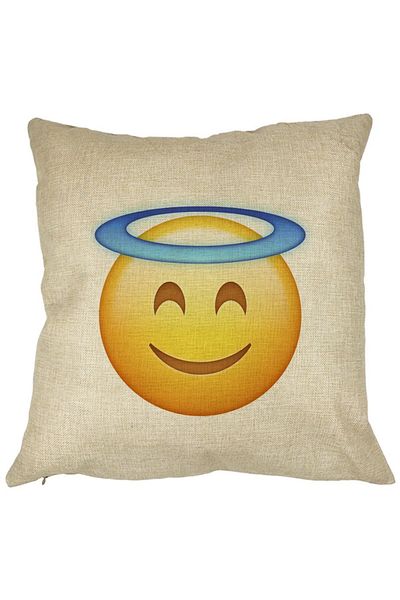 BEKZ Perna Decorativa, Model Emoji Zen, 40x40 cm, Husa Detasabila, Burduf