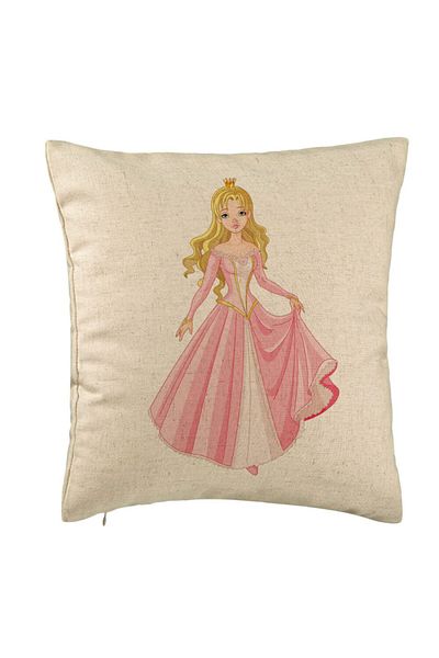 BEKZ Perna Decorativa, Model Printesa de Aur, 40x40 cm, Bej, Husa Detasabila, Burduf