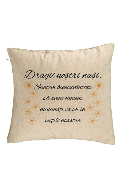 BEKZ Perna Decorativa pentru Nasi 3, 40x40 cm, Bej, Husa Detasabila, Burduf