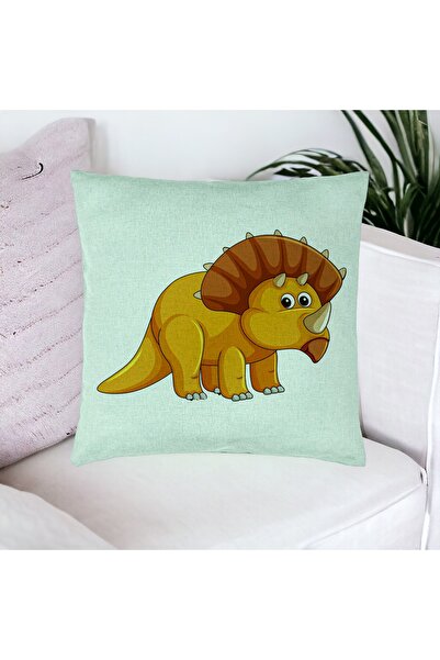 BEKZ Perna Decorativa, Model copii cu Rhino, 40x40 cm, Verde Menta, Husa Deta...