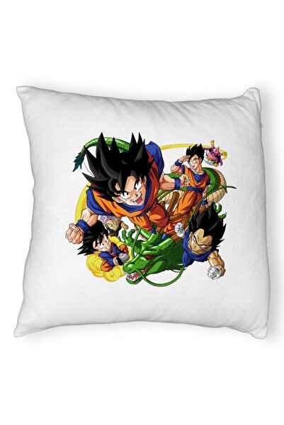 BEKZ Χνουδωτή Μαξιλαροθήκη με Χαρακτήρες Dragonball, 40x40 Εκ., Λευκή