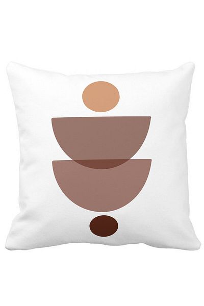 BEKZ Perna Decorativa cu Model Abstract Creativ 3,40x40 cm, Alba, Mata, Husa Detasabila, Burduf