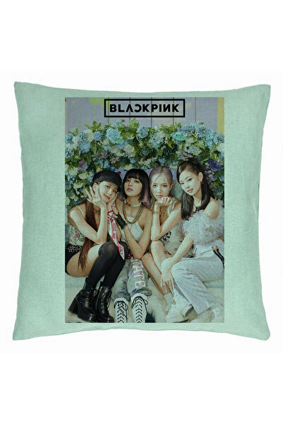 BEKZ Perna Decorativa BlackPink, Model 11, 40x40 cm, Verde Menta, Husa Detasabila, Burduf