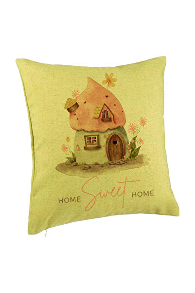 BEKZ Μαξιλαροθήκη, Μοντέλο Home Sweet Home 1, 40x40 εκ., Πράσινο