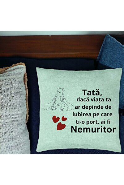 BEKZ Față de pernă, model pentru Tata 1, 40x40 cm, verde mentă