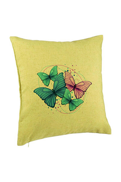 BEKZ Față de pernă, model cu fluturi colorați, 40x40 cm, verde
