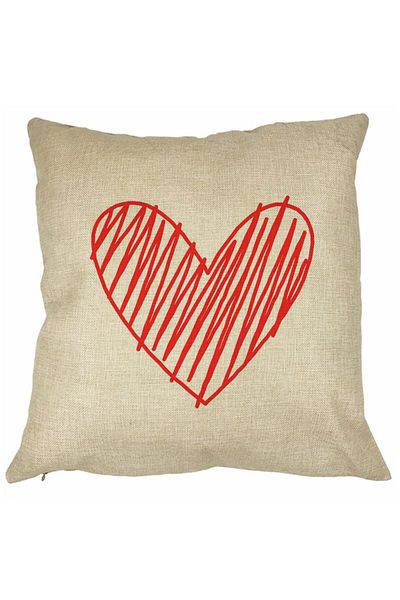 BEKZ Perna Decorativa Patrata Inimioara, 40x40 cm, Husa Detasabila, Burduf