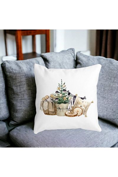 BEKZ Christmas Themed Pillowcase, 17, 40x40 Cm, White, Matte