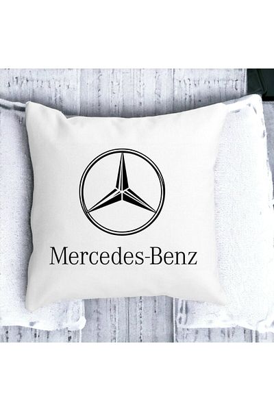 BEKZ Perna Decorativa Patrata Mercedes, 40x40 cm, Alba, Mata, Husa Detasabila, Burduf