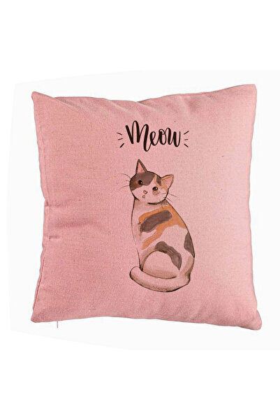 BEKZ Față de pernă, model Miau, 40x40 cm, roz