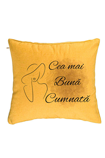 BEKZ Perna Decorativa pentru Cumnata 1, 40x40 cm, Galben, Husa Detasabila, Bu...