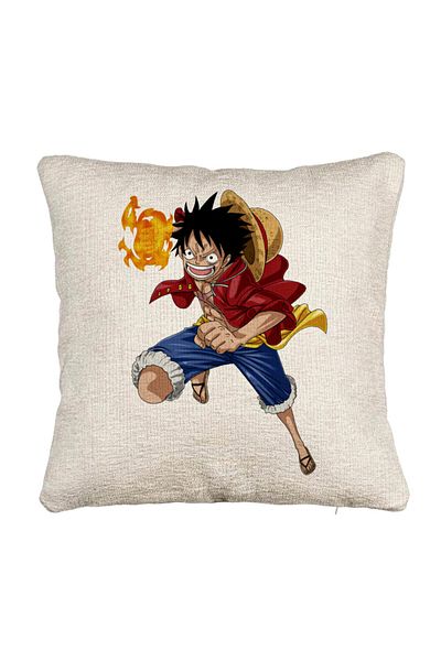 BEKZ Perna Decorativa Canapea cu One Piece Luffy, 40x40 cm, Cu fermoar