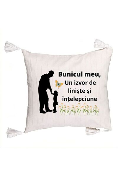 BEKZ Fringed Pillowcase for Grandpa 5, 45x45 cm, With zipper