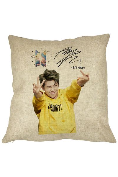 BEKZ Perna Decorativa BTS Kim 2, 40x40 cm, Husa Detasabila, Burduf